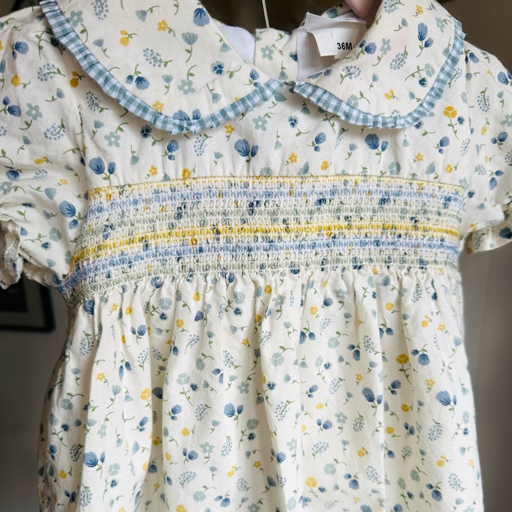 Floral White and Blue Kids Shirt! - Picture 2 of 4